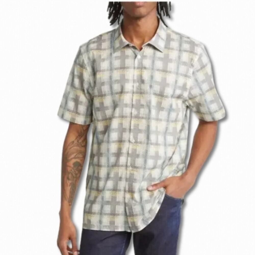 Good Man Brand Button-Up Shirt Spread Collar Stretch Cotton Multicolor xl NWOT